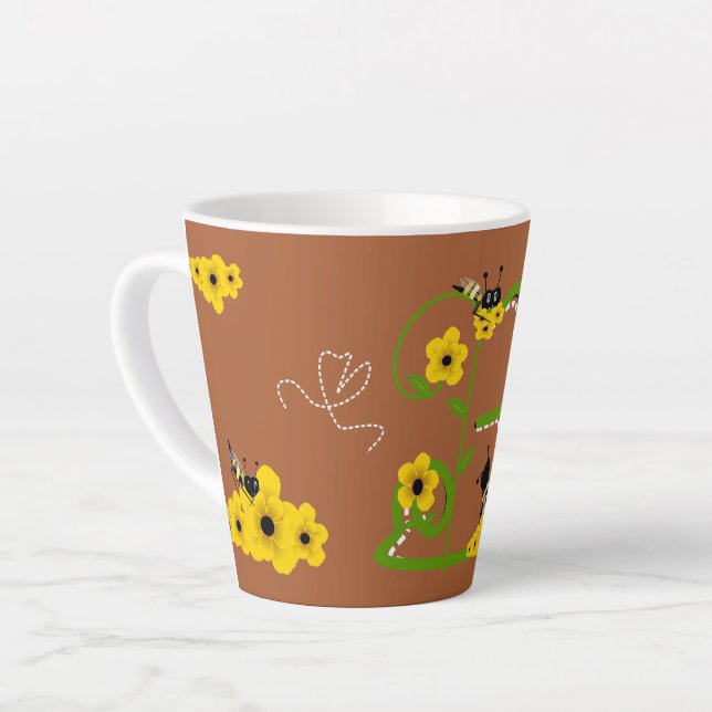 Caneca De Café Latte Ocupado Bee Latte Mug (Ângulo esquerdo)