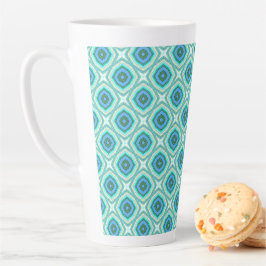 Caneca De Café Latte Ocupões Azuis e Estrelas Isotoxais Latino
