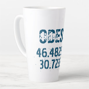 Caneca De Café Latte Odessa Ucrânia Latitude & Longitude Afastada