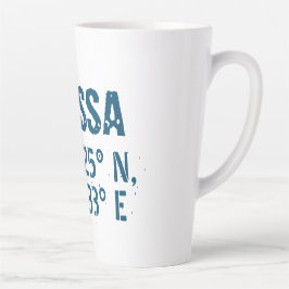Caneca De Café Latte Odessa Ucrânia Latitude & Longitude Afastada