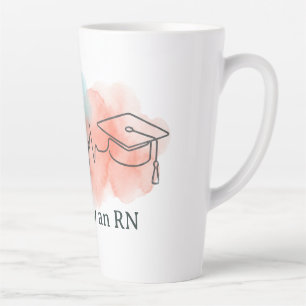 Caneca De Café Latte "Oficialmente um Enfermeiro" Graduação de Enfermag