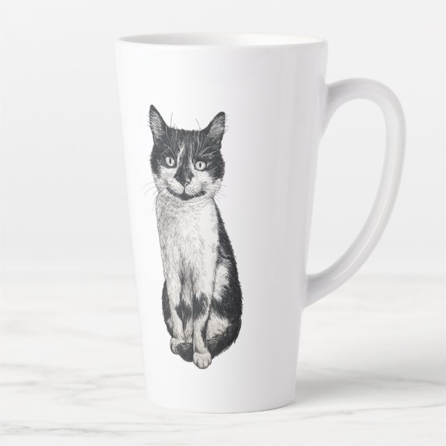 Caneca De Café Latte Ogie, o gato (Direita)