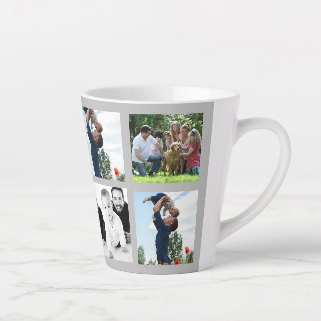 Caneca De Café Latte Oito Fotografias Personalizadas Da Lâmina (Direita)
