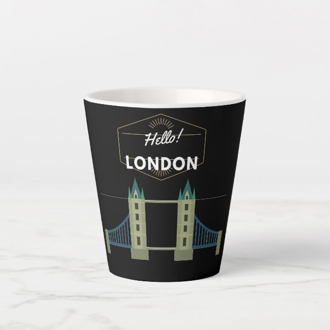 Caneca De Café Latte Olá Londres (Frente)