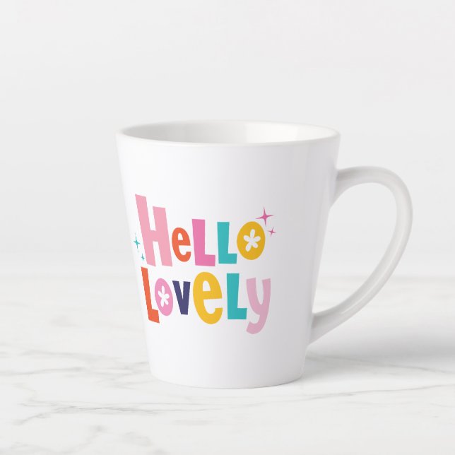 Caneca De Café Latte Olá Lovey Latte Mug (Direita)