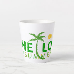 Caneca De Café Latte Olá Summer