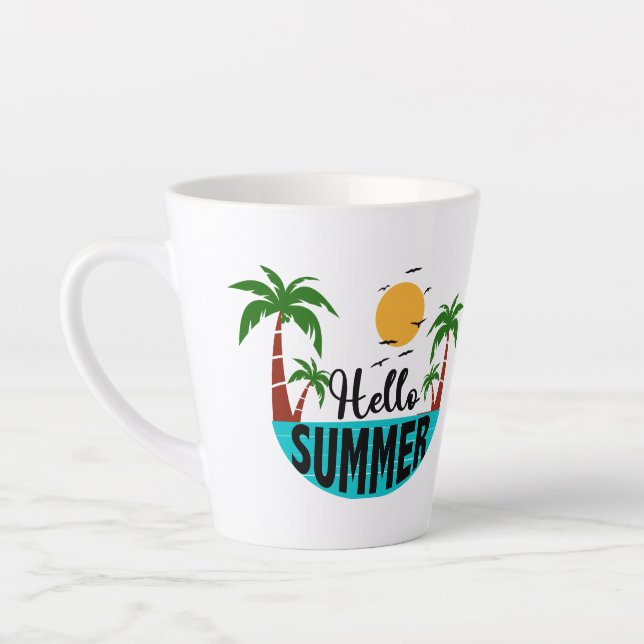 Caneca De Café Latte Olá Summer (Esquerda)