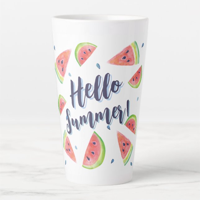 Caneca De Café Latte Olá Verão (Frente)