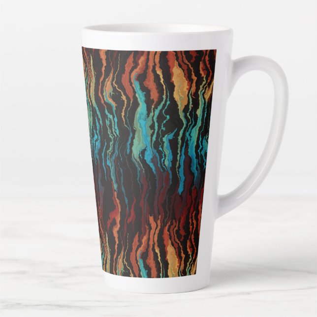 Caneca De Café Latte Olhando para o Fogo abstrato (Direita)