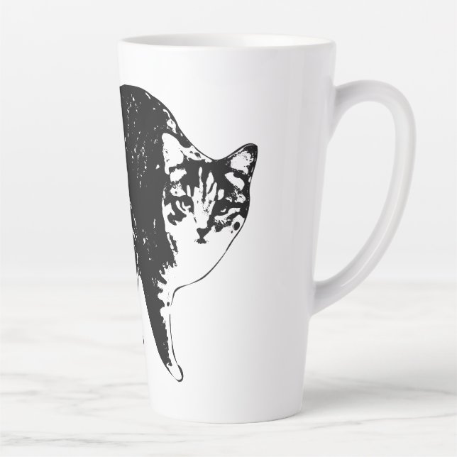 Caneca De Café Latte Olhar Atento do Tabby Starglow (Direita)