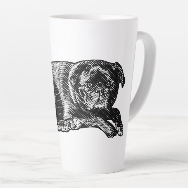 Caneca De Café Latte Olhar Relaxado, Conforto Matinal (Ângulo direito)