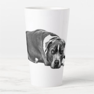 Caneca De Café Latte Olhos Que Falam Lealdade Pitbull Misture Mux Mug