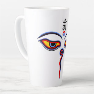 Caneca De Café Latte Olhos Sabedoria De Buda - Olhos Do Templo De Bodhn