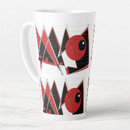 Caneca De Café Latte Olhos Vermelhos Observando Mug Alto