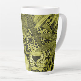 Caneca De Café Latte Olive Leopard