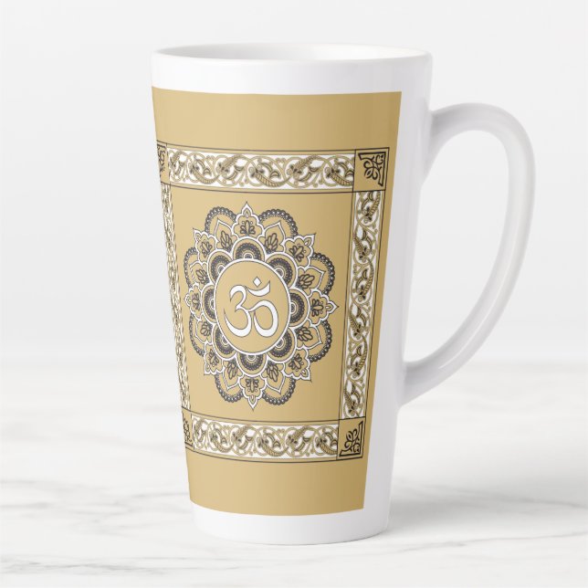 Caneca De Café Latte OM Mandala - Café Mug, Taça (Direita)