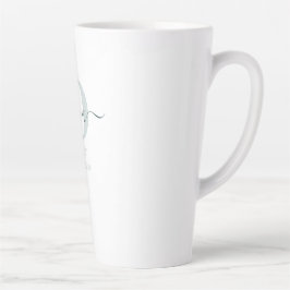 Caneca De Café Latte Oma Elegant Script Monograma Lata Verde
