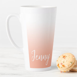Caneca De Café Latte Ombre de Pêssego Personalizado
