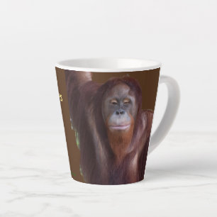 Caneca De Café Latte Omry Orangutan - estrela de cinema