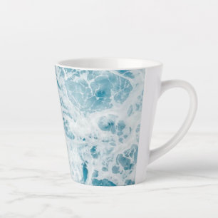 Caneca De Café Latte Onda de Verão no Oceano Azul