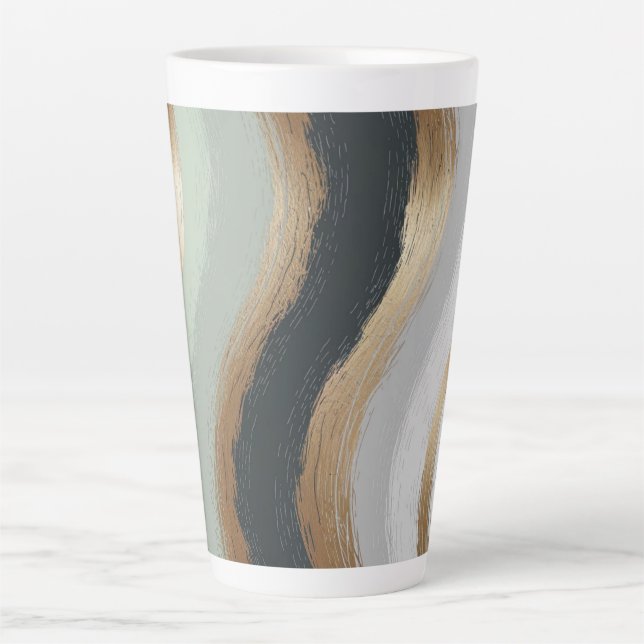 Caneca De Café Latte Ondas (Frente)