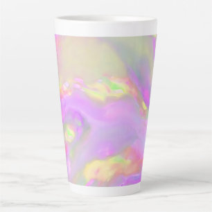 Caneca De Café Latte Ondas abstratas coloridas e bonitas e modernas