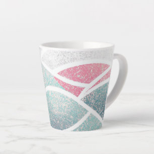 Caneca De Café Latte Ondas de abstrato costeira/praia