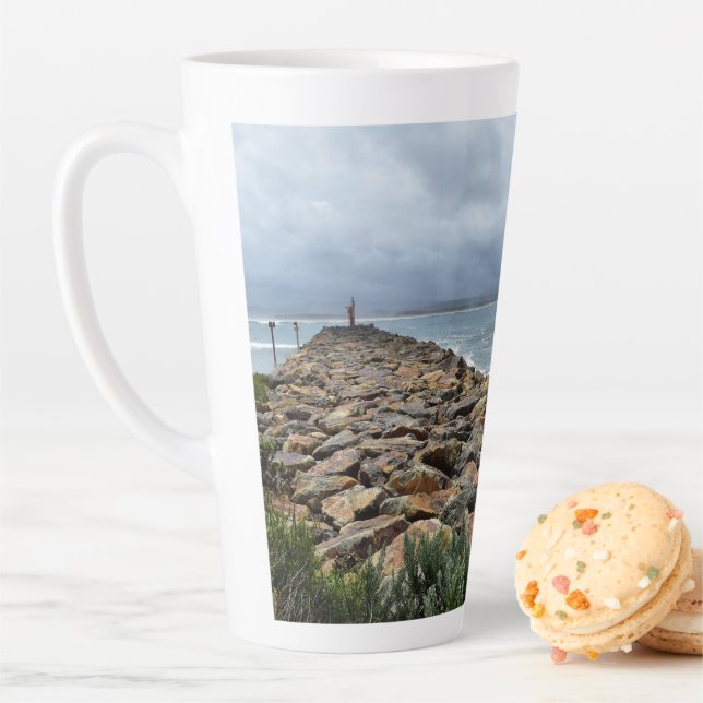 Caneca De Café Latte Onde as Rochas Encontram o Mar - Ponto de Bacia (In Situ)