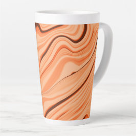 Caneca De Café Latte ondulações em tons de laranja, cilindro castanho c