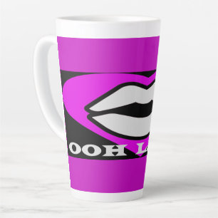 Caneca De Café Latte OO La design cor-de-rosa e tema de beleza negra fr