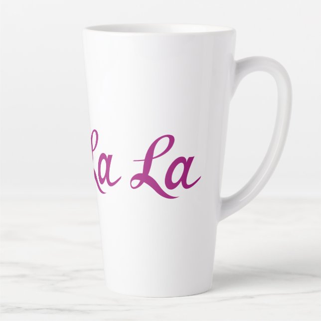 Caneca De Café Latte Ooh La La Script Magenta (Direita)