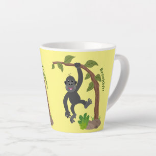 Caneca De Café Latte Óptica de desenho animado de gorila de bebê feliz