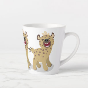 Caneca De Café Latte Óptica hiena engraçada rindo ilustração de des