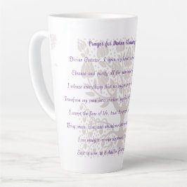 Caneca De Café Latte Oração à limpeza e alinhamento divino