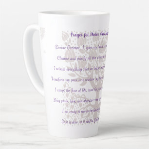 Caneca De Café Latte Oração à limpeza e alinhamento divino