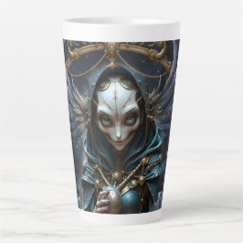 Caneca De Café Latte Oráculo Celestial – Guardião Entre as Estrelas.