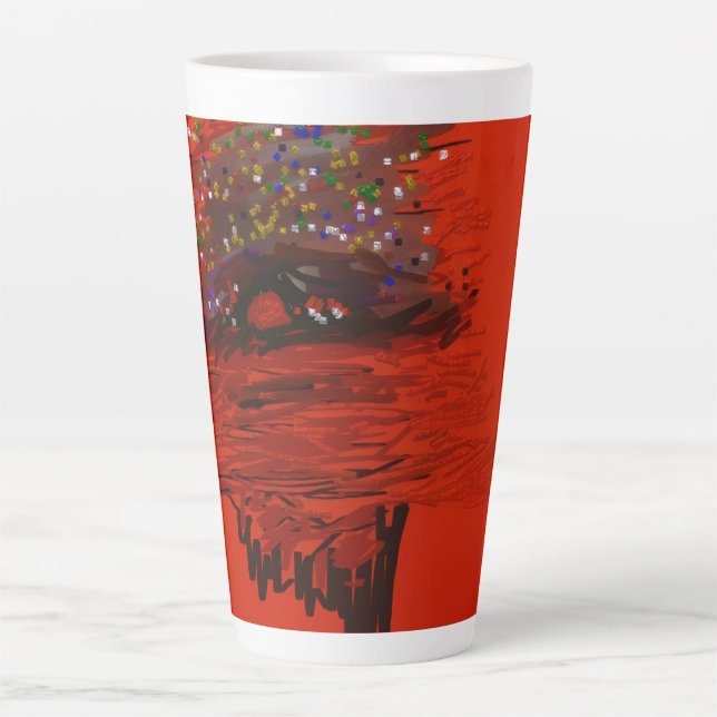 Caneca De Café Latte Orange Moon Landscape (Frente)