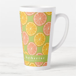 Caneca De Café Latte Orange Summer Green