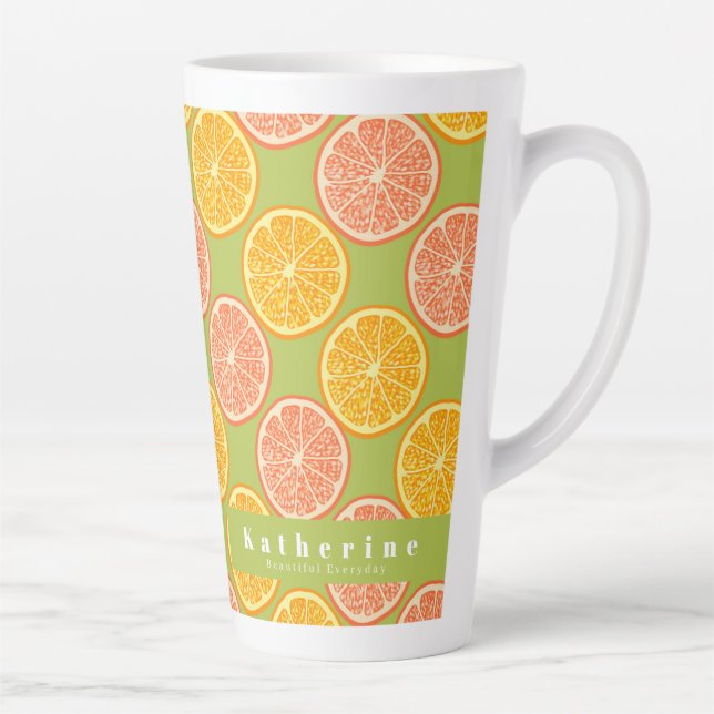 Caneca De Café Latte Orange Summer Green (Direita)