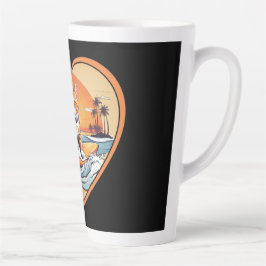 Caneca De Café Latte Orange Tabby Surfing Cat