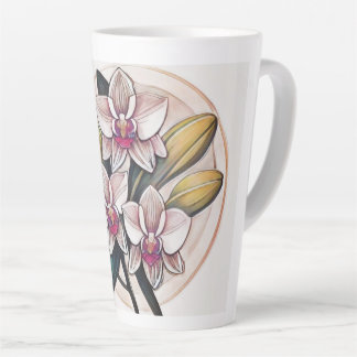 Caneca De Café Latte Orchid Plant Art Design