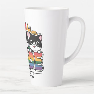 Caneca De Café Latte Orgulho da Cidade de Houston Texas EUA Rainbow Fla