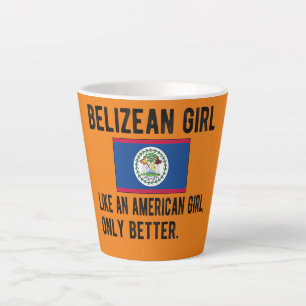 Caneca De Café Latte Orgulho de Belizian Girl Belize Flag Roots Belizea