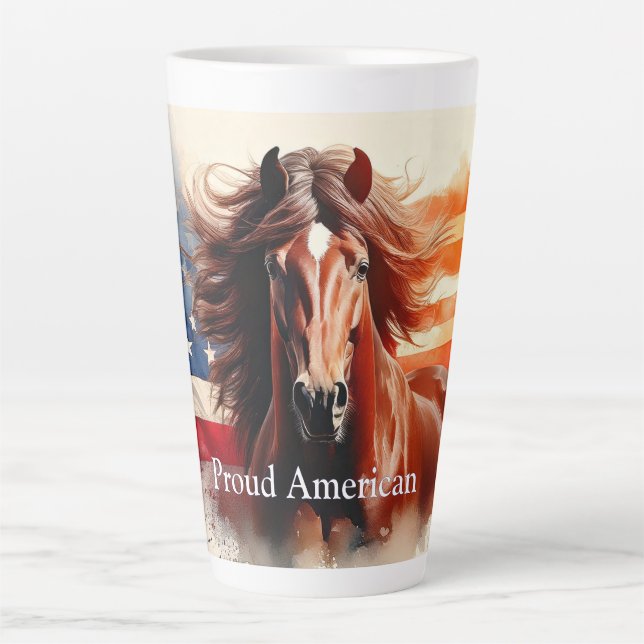 Caneca De Café Latte Orgulho de Cavalo Americano (Frente)