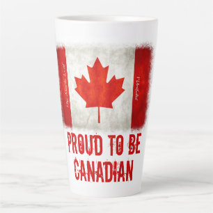 Caneca De Café Latte Orgulho de ser bandeira canadense