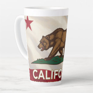 Caneca De Café Latte Orgulho do Estado da Califórnia ✦ Patrimônio do Es