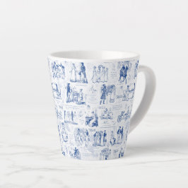 Caneca De Café Latte Orgulho e Preconceito de Citações Azuis