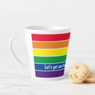 Caneca De Café Latte orgulho gay Arco-Íris Adicionar seu próprio text