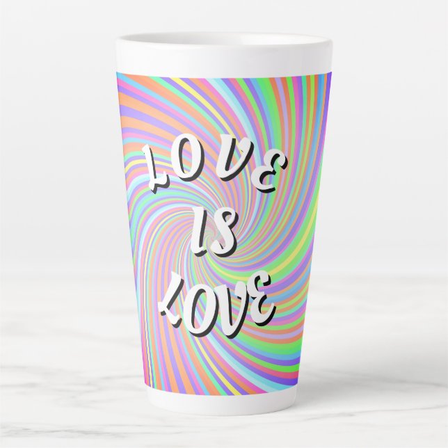Caneca De Café Latte Orgulho Love Is Love  (Frente)