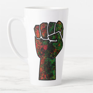 Caneca De Café Latte orgulho negro punho vermelho verde bandeira pan-af